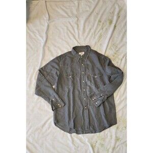 Ryan Michael Shirt Mens XL Western Pearl Snap Silk & Linen Long Sleeve Rodeo